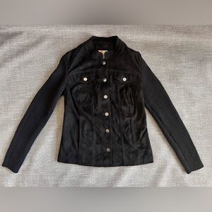 Ruff Hewn RH Fitted Faux Suede Knit jacket silver hardware size Large